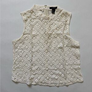 Forever 21 Textured Sleeveless Mockneck Top